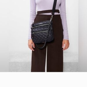 MZ Wallace Black Quilted Crossbody Bag